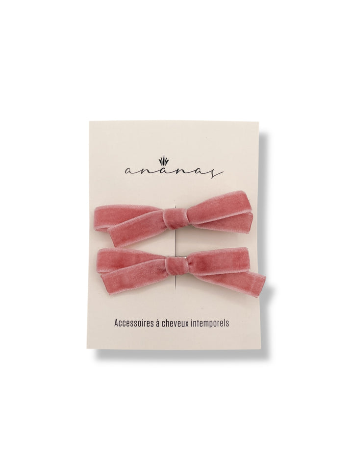 Velvet Ribbon Bow -Pink