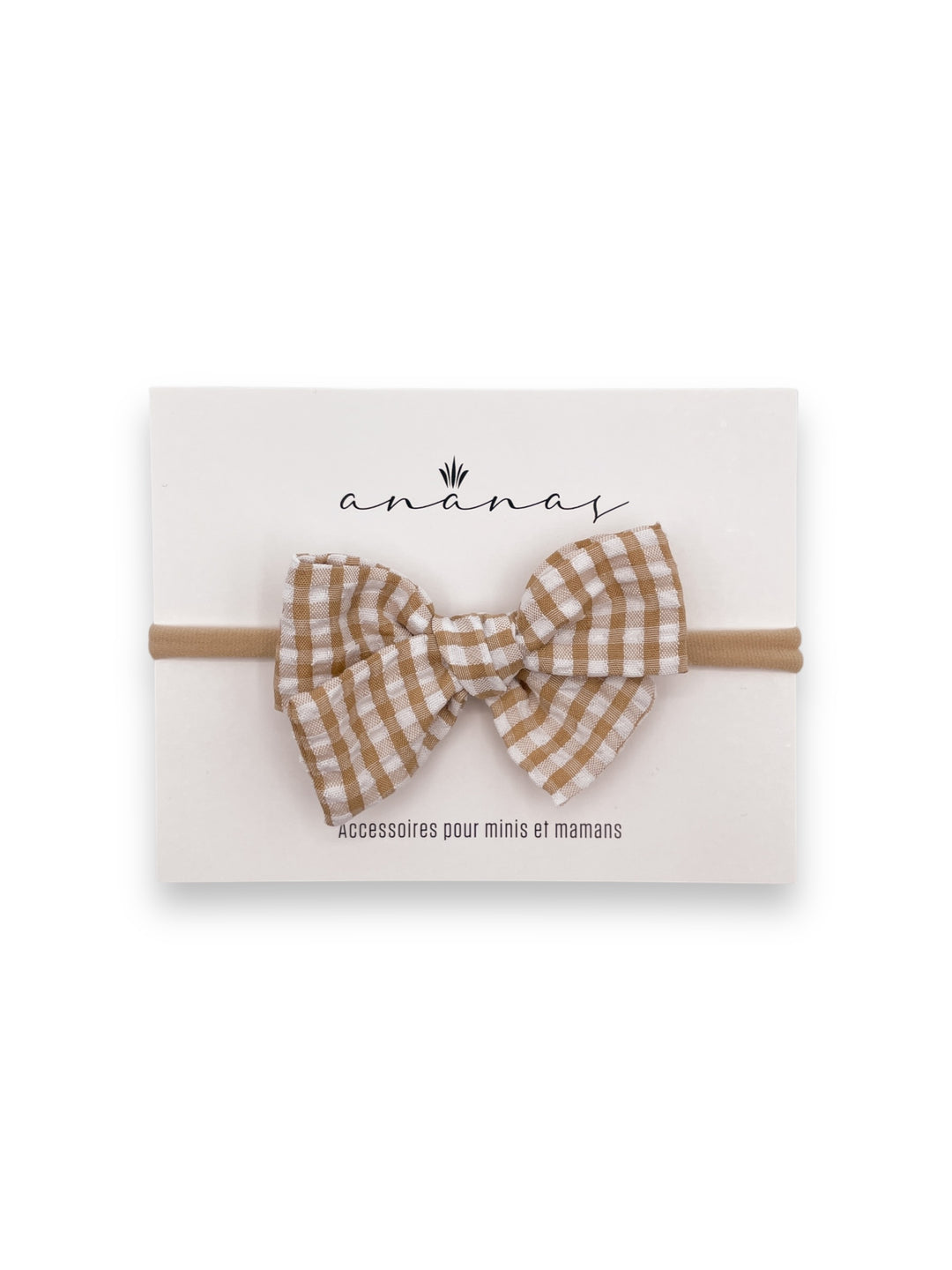 Cotton Bow - Gingham Beige