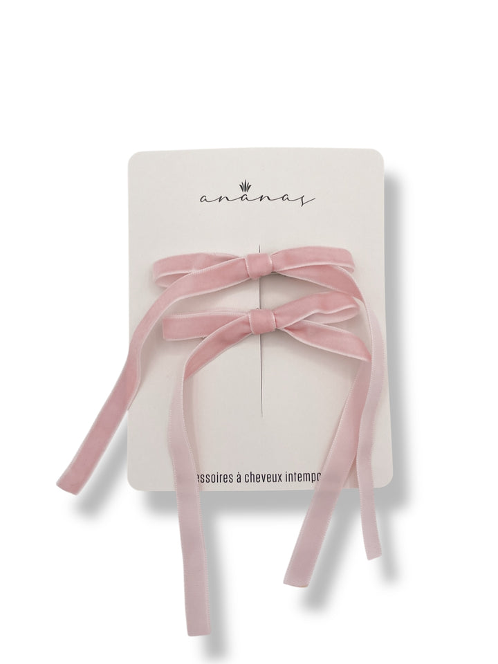 XL Velvet Ribbon Bows - Pink