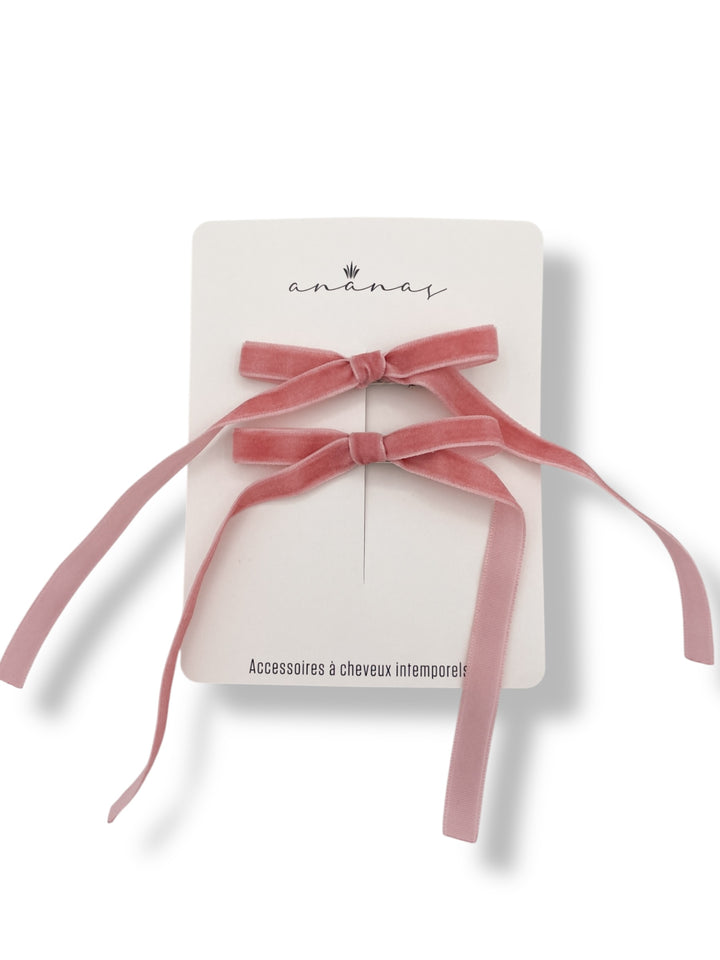 XL Velvet Ribbon Bow - Pink