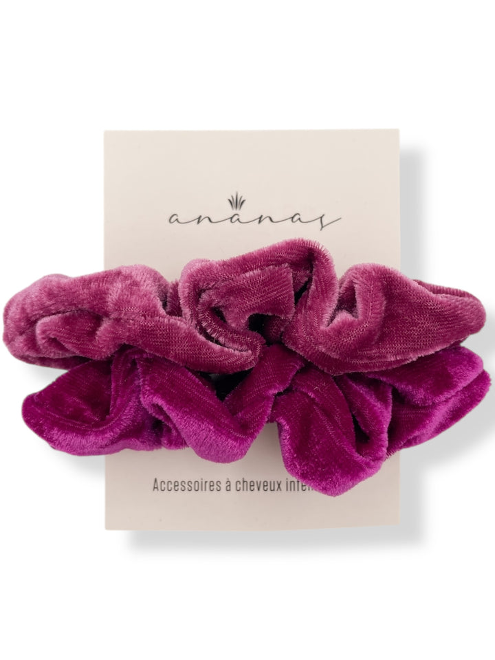 Chouchou petit format - Velours Rose (2)