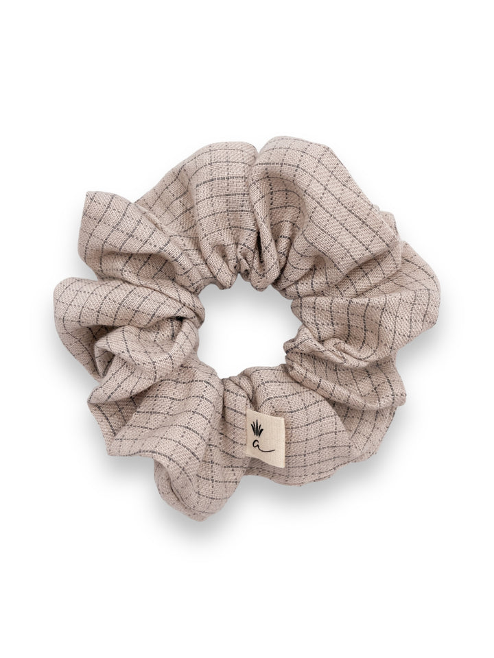 Linen scrunchie - Striped lavender