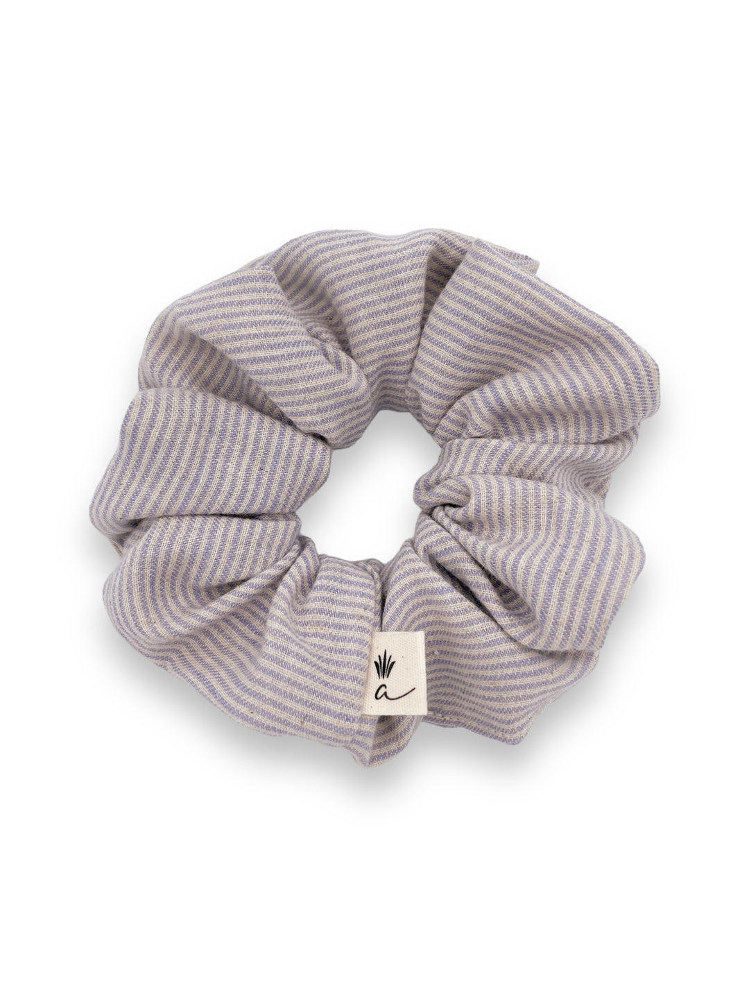 Linen scrunchie - Striped lavender