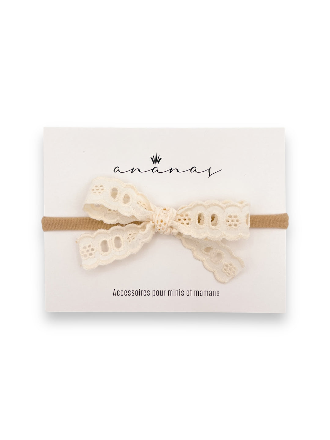 Embroidered Bow - Ivory