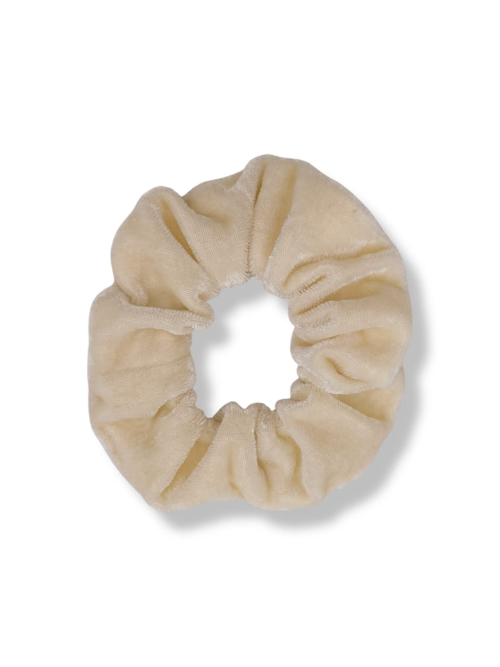 Small velvet Scrunchies - White/Burgundy (2)