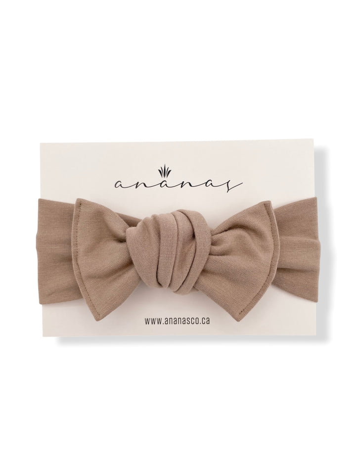 Bamboo bow headband to tie