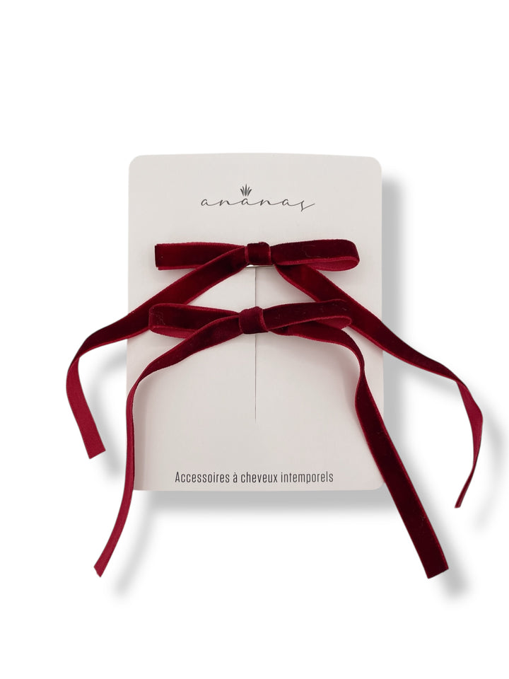 XL velvet ribbon bows - Red