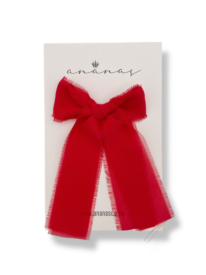 Large Chiffon Bow - Red