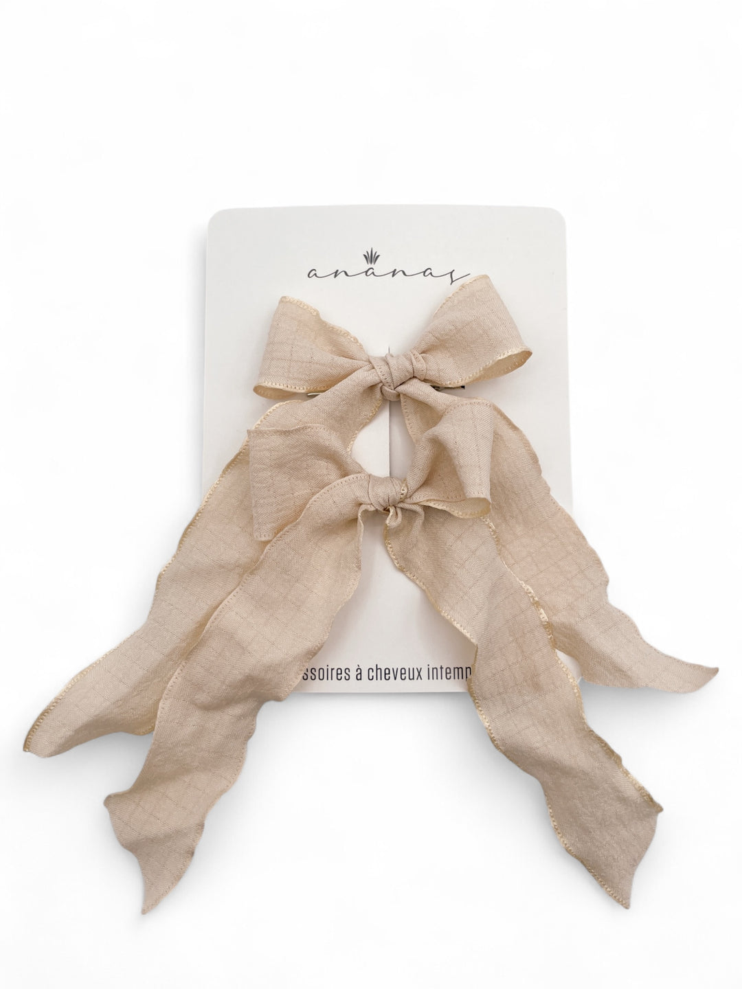 XL Ribbon Bow - Beige