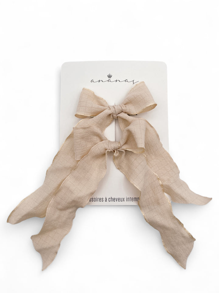 XL Ribbon Bow - Beige