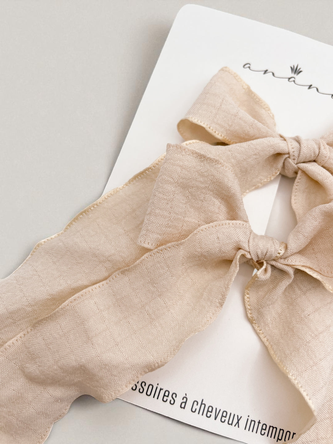 XL Ribbon Bow - Beige