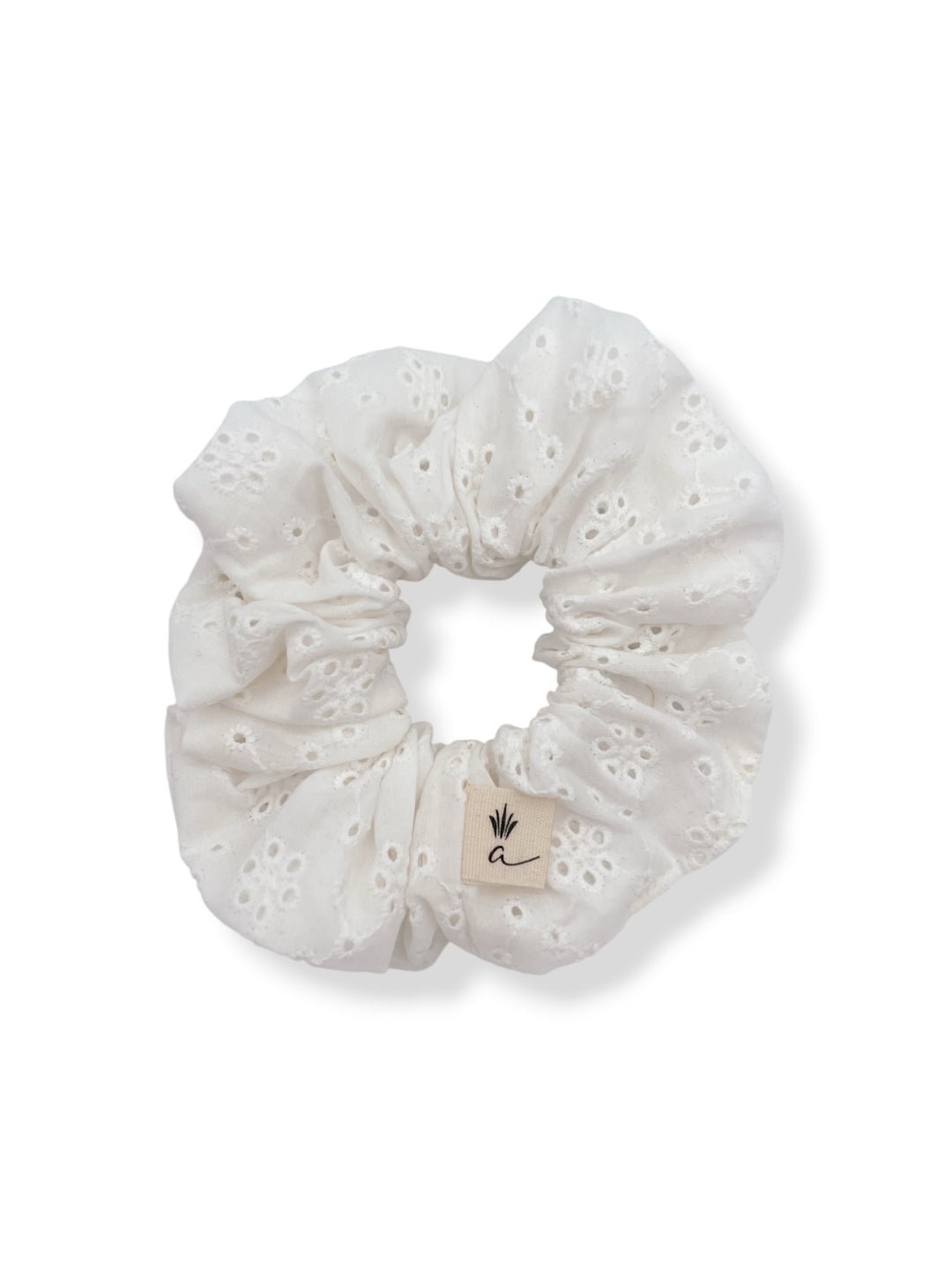 Scrunchie - White Embroidery
