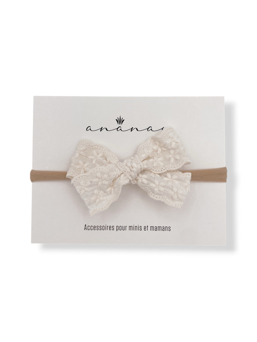 Embroidered Bow - Ivory