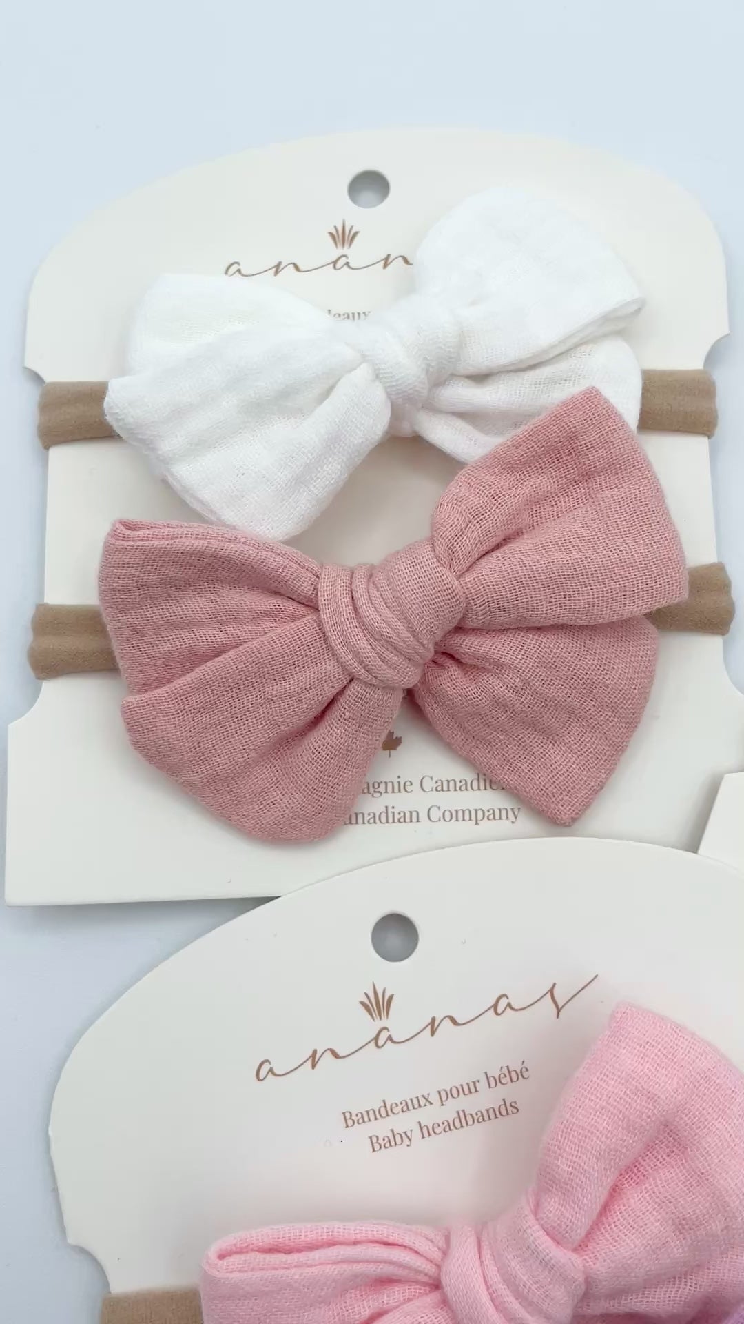 Muslin bows - Pink/Mauve