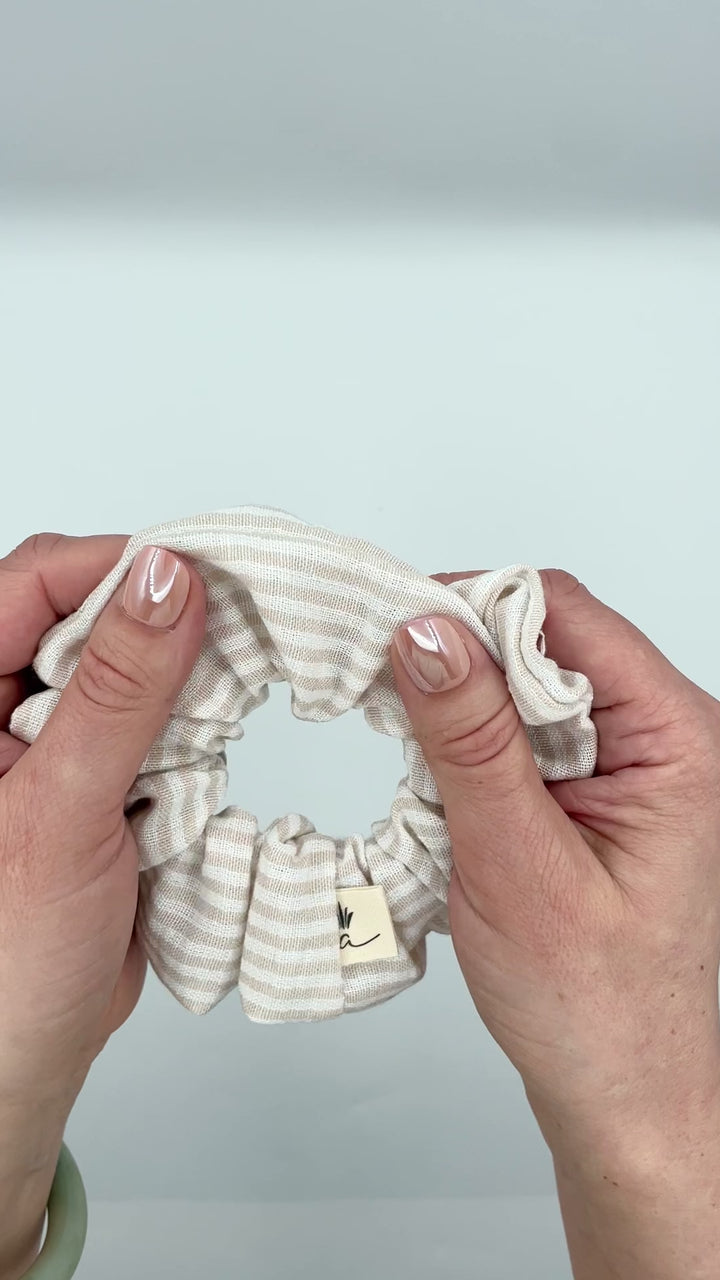Scrunchie - Striped Beige