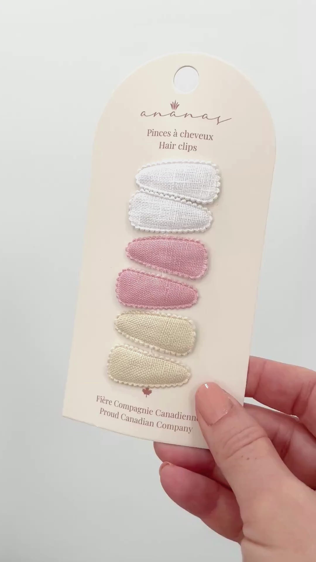 Mini Snap Clips - White/Pink/Ivory