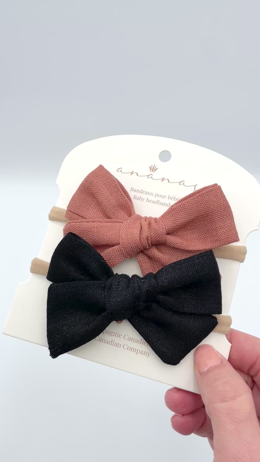 Boucles en lin - Terracotta/Noir