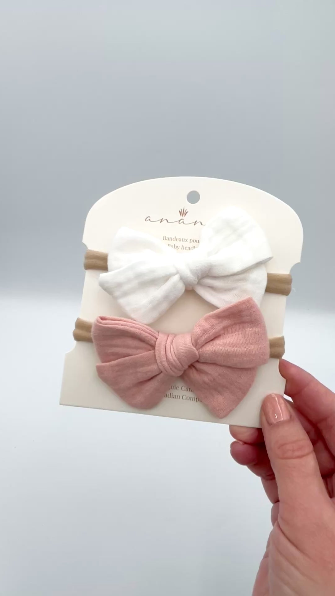 Boucles en mousseline - Blanc/Rose