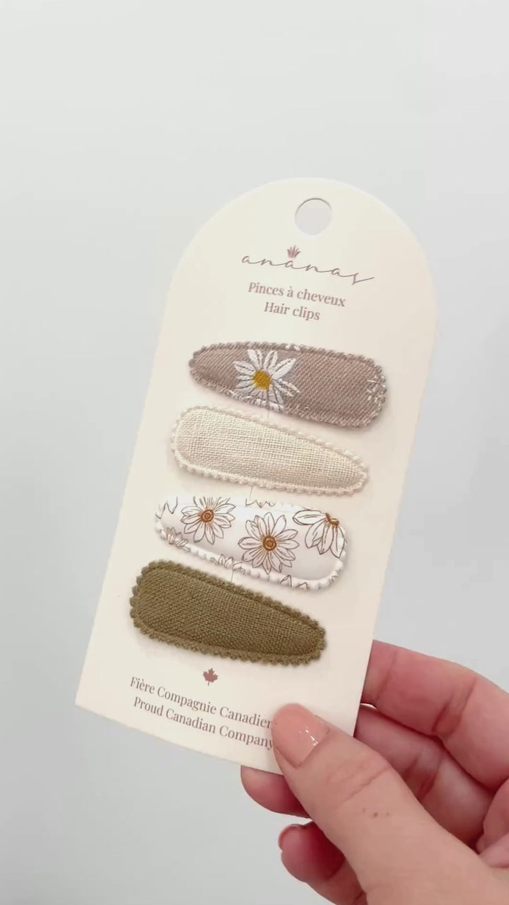 Snap Clips - Beige Floral