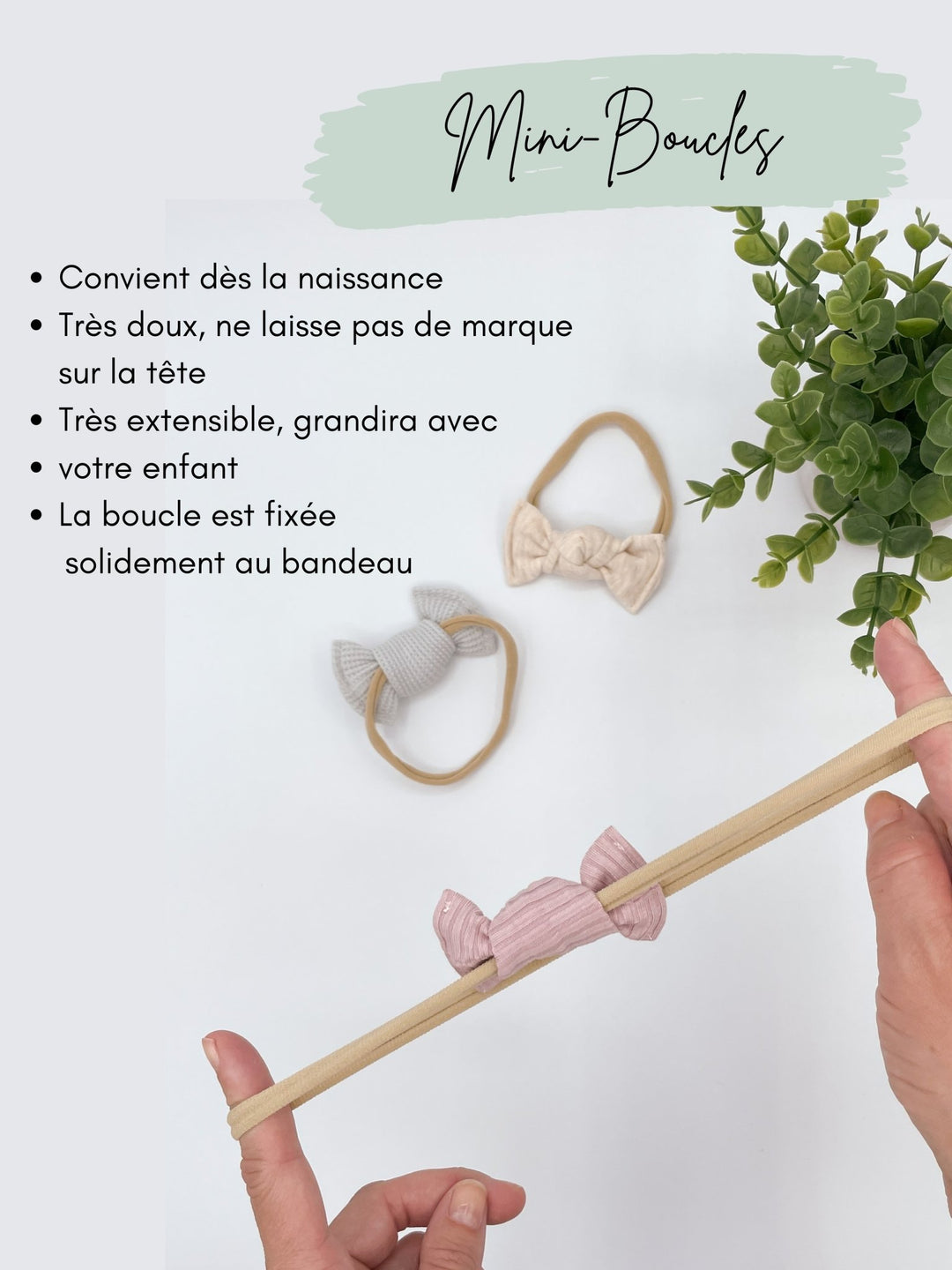 Mini-Boucle en bambou unie - vendue à l’unité - Ananas Co